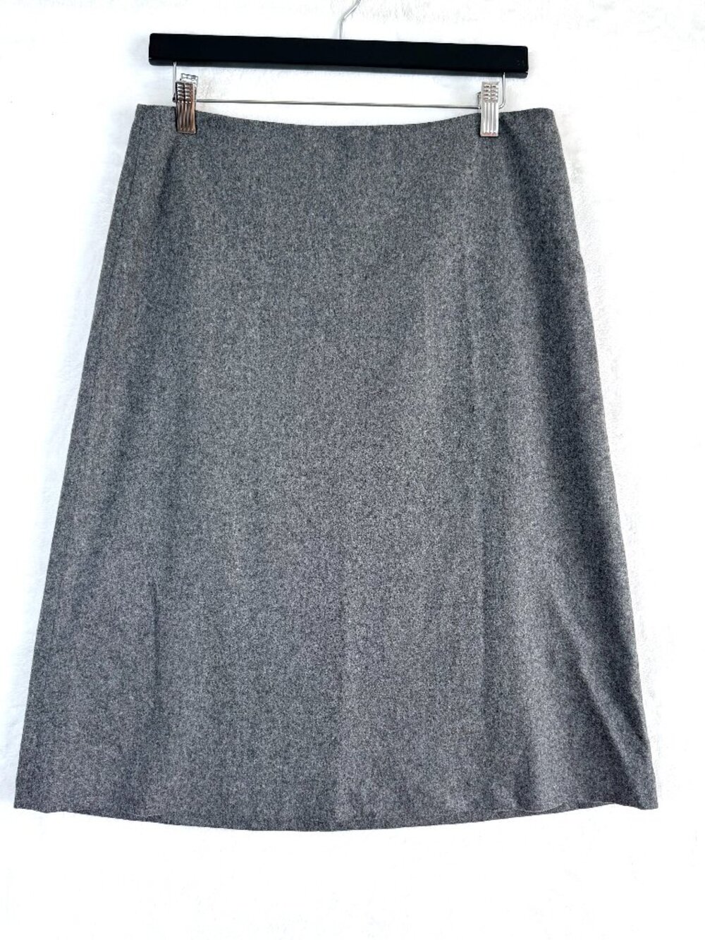 VTG GAP Virgin Wool Blend Office Preppy Academia Lined Stretch Midi Skirt 8 Gray - Picture 1 of 6